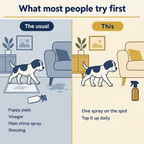 What most people try first compared with one spray on the spot